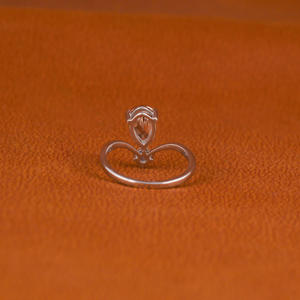 Bague de fiançailles en or blanc massif 18KT personnalisée en poire rose et coupe ronde Bague certifiée et plaquée or avec diamant de laboratoire - Product Image 3