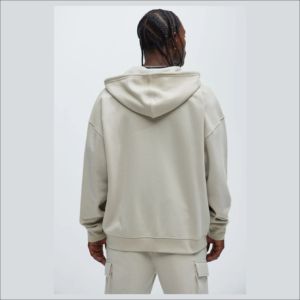 Meilleure qualité épaule tombante hommes sweats à capuche zippés 100% coton polaire Streetwear HipHop décontracté coupe ample mode sweats à capuche zippés unisexe - Product Image 2