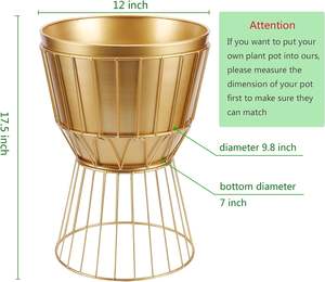 Maceta de oro Premium de precio al por mayor con soporte de metal desmontable recién lanzada para uso en jardín de la India - Product Image 3