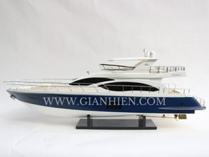 Gia Nhien Fabricant Approuvé Conception Personnalisée quantité minimale de commande Basse YACHT À MOTEUR AZIMUT 82-COQUE BLEUE PEINTE-BATEAU DE VITESSE EN BOIS - Product Image 3