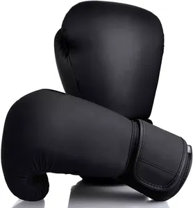 Guantes de boxeo con logotipo estampado personalizado, guantes de boxeo profesionales de piel de vaca sintética, guantes de boxeo para entrenamiento, venta al por mayor - Product Image 1