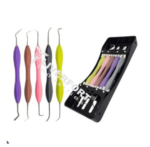 Juego de 7 Instrumentos Dentales para Rellenos de Amalgama y Composite en Casete (7 Piezas Recubiertas de Plasma Dorado) para Limpieza y Rellenado - Product Image 5