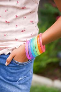 ELEVATE Jewelry, pulsera de acrílico de resina, brazalete exagerado, deslumbrante, Multicolor, ancho, Irregular, cuadrado, pulseras acrílicas para mujer - Product Image 5