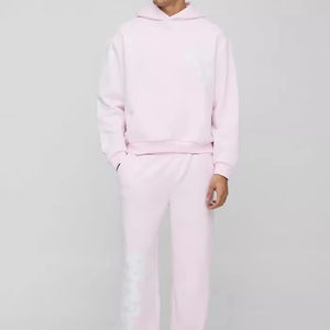 Chándales con capucha con gráfico cruzado cuadrado de gran tamaño para hombre, ropa informal, chándal transpirable y cómodo para hombre - Product Image 1