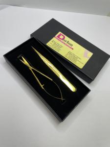 Las mejores pinzas para pestañas de acero sostenible Dorlon, Punta puntiaguda chapada en oro de Plasma negro, precisión antiestática, pestañas fáciles de usar - Product Image 3