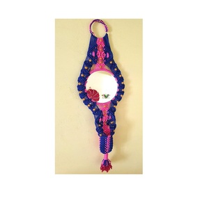 Cuerda de macramé redonda personalizada para colgar en la pared, tapiz circular de pared bohemio, cuerda de algodón, borla tejida, pared de flecos redondos - Product Image 6