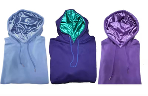 OEM Custom logo High Quality Streetwear Fashion Crop Top Hoodie Women Silk Satin Lined Hood 100% Cotton Hoodies - Product Image 5