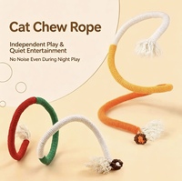 Jouets à mâcher pour chats en corde de coton tressée pour chatons et chats d'intérieur, jouets interactifs pour la dentition, jouets pour animaux de compagnie, vente en gros