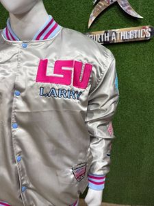 OEM Service Wholesale Embroidery <b>Nylon</b> Windproof Custom Varsity Bomber Satin Jacket Men Chenille Patched Embroidery logo Men's - Product Image 2