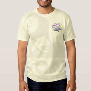 T-shirt pour homme en polyester/coton respirant, style tricoté à séchage rapide, col rond, broderie sur toile, écologique, vente en gros - Product Image 4