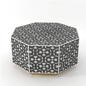 Table basse moderne en incrustation d'os, table de luxe, table basse en incrustation d'os et de nacre faite à la main pour la maison, haute qualité, Inde - Product Image 3