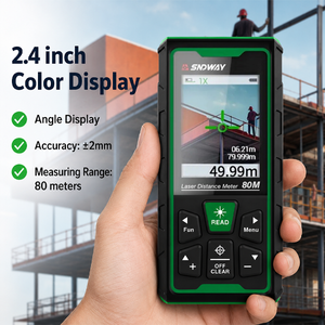 Medidor de Distancia Láser Verde Recargable con Carga Tipo-C, Alcance de 80m, Herramienta de Medición con Cámara para Topografía en Exteriores - Product Image 6