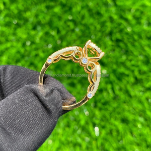 แหวนแต่งงานแบบมินิมอลทองคำแท้ 14K ปรับแต่งได้ ประดับเพชรธรรมชาติทรงคลัสเตอร์ สำหรับผู้หญิง ของขวัญวันครบรอบสุดหรู - Product Image 3