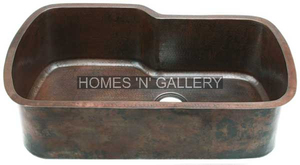 Antique Modern Tropical Pattern Hammered Rectangular Copper <b>Kitchen</b> <b>Sink</b> Copper Farmhouse <b>Sink</b> Manufacturer - Product Image 4