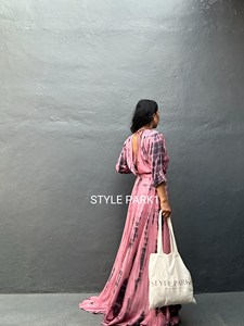 Vestido largo bohemio Tie Dye para mujer, vestido largo fluido con cinturón, caftán Vintage de playa rosa, traje de fiesta de verano - Product Image 4