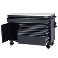 Armoire à outils mobile en fer à 5 tiroirs de 113,5 cm de large avec roulettes, serrure à clé, plan de travail personnalisable, ODM/OEM CSPS Vietnam