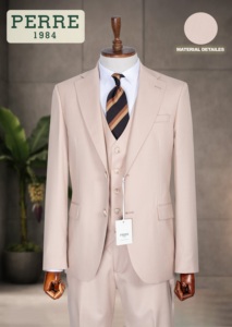 Costume d'affaires noir pour homme, style britannique, simple boutonnage, col à revers, anti-plis, mélange de laine, coupe classique - Product Image 4