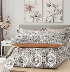 Ensemble de literie en microfibre imprimé de qualité supérieure, 3 pièces, taille Queen, 400TC, toucher doux, drap-housse, 2 taies d'oreiller, anti-décoloration, anti-rides, hôtel - Product Image 3