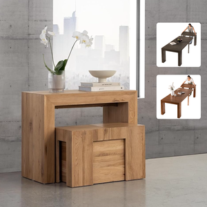 <span class=keywords><strong>Table</strong></span> de salle à manger compacte de 46 cm pour les repas quotidiens décontractés, extensible jusqu'à 300 cm pour une configuration de banquet de grande taille pouvant accueillir jusqu'à dix invités. - Product Image 2