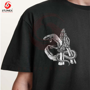 เสื้อยืดผู้ชายยาวโอเวอร์ไซส์แนววินเทจผ้าคอตตอน100% ซักได้หรูหราไม่มีลายกำหนดเอง - Product Image 3