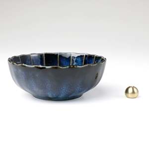 Porta Incienso de Cerámica Loto Azul Marino Oscuro - Product Image 5