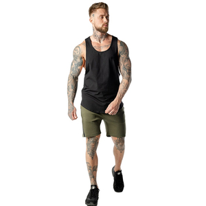 เสื้อกล้ามคอกลมสีดำสำหรับผู้ชายเสื้อแขนกุดออกแบบโลโก้ได้ตามต้องการ - Product Image 2