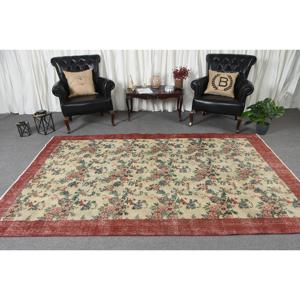 Tapis vintage de grande taille 5,9 x 9,4 pieds, tapis turc en patchwork rouge - Product Image 3