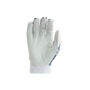 Adult Full Finger Baseball Glove Synthetic Material Non-Slip Hook And Loop Closure White <b>Blue</b> All Seasons Right-Handed - Product Image 2