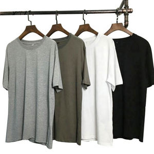 Vente en gros de fabrication de vêtements T-shirts pour hommes T-shirt uni oversize col en O en coton à manches courtes pour l'été coupe ample pour hommes - Product Image 6