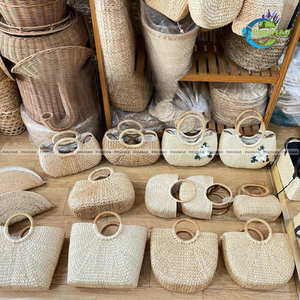 Sac à main en herbe de mer naturelle de qualité supérieure, sac fourre-tout artisanal pour femmes, doublure en coton, vente en gros, style pique-nique, artisanat vietnamien PHU HAO 503003 - Product Image 2