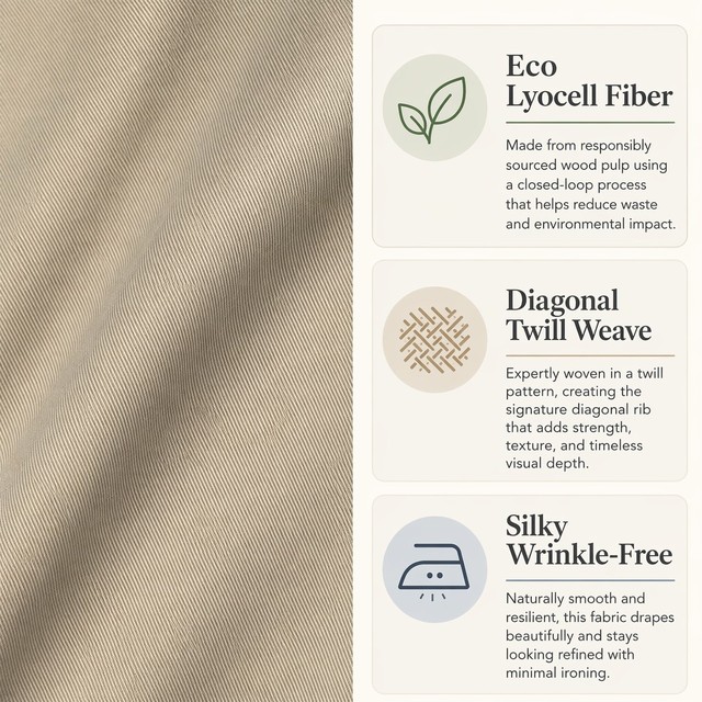 100% for Lyocell Fabric Eco-Friendly and Sustainable Medium Weight Shine Satin From the 30s Comparable to Cotton