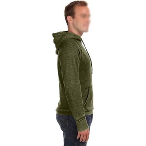 Venta al por mayor en blanco pulóver sudaderas con capucha Unisex de alta calidad de los hombres de gran tamaño de lana de lavado ácido de algodón sudaderas con capucha de color verde - Product Image 3