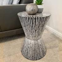 Meilleure vente Tabouret en nacre de style rustique Design moderne avec mosaïque laquée pour décoration intérieure Salon Fabriqué en bois