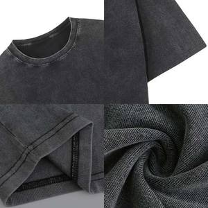 Camiseta de Manga Corta de Punto para Hombre, Estilo Vintage, Holgada, Tejido Grueso de 220 g/m², Lavado Ácido, Personalizada al por Mayor - Product Image 2