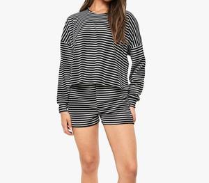 เสื้อยืดระบายอากาศแขนสั้นผ้าฝ้ายแท้สำหรับผู้หญิงเสื้อยืดสีทึบคอกลมพิมพ์โลโก้ - Product Image 1