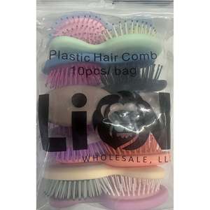 Lot de 10 mini-brosses à cheveux de voyage en plastique Lion Wholesale / Peignes ovales démêlants à sec - Product Image 6