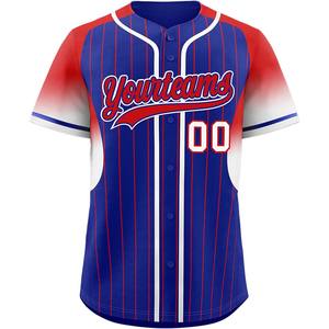 Vente en gros de maillots de softball personnalisés tissu en maille boutonné style sublimé avec des noms d'équipes en sergé - Product Image 5