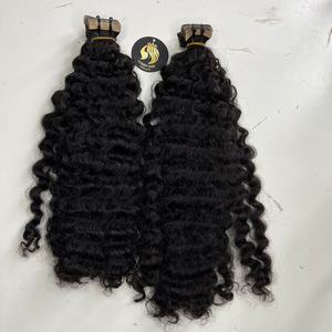 Vente en gros de cheveux humains vierges 100% bruts non traités, paquets bouclés birmans non traités/i-tip/Extensions de ruban adhésif - Product Image 5
