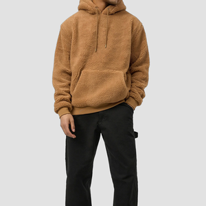 OEM Haute Qualité Logo Brodé Personnalisé Hiver Sweat à Capuche en Polaire Sherpa pour Hommes Surdimensionné Pull 100% Coton Teint Uni - Product Image 6