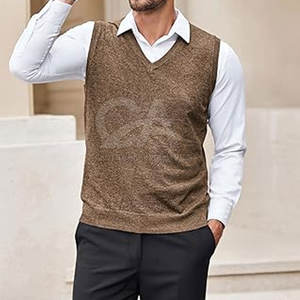 2025 disponible suéter sin mangas de alta calidad para hombres suéter sin mangas de punto tamaños de colores personalizados - Product Image 6