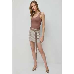 Top Kare Yaka à bretelles larges, extensible, tie-dye, décontracté, crop top, col halter carré, tissu tricoté respirant, longueur crop - Product Image 4