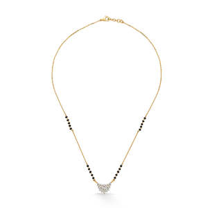 Collar Mangalsutra Moderno con Diamantes para Mujer, Diseño de Orquídea Dorada - Product Image 2