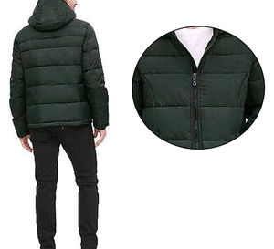Chaqueta Acolchada Personalizada de Venta Caliente al por Mayor Profesional para Hombre, Chaqueta Impermeable con Capucha para Invierno, Logotipo Frontal, Talla Grande, OEM Personalizado - Product Image 4