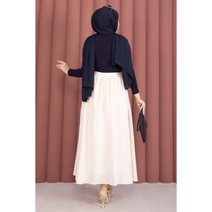 Cream-Color Sporty Summer Straight Pleat Wrap <b>Skirt</b> with Belt & Pockets Breathable Cotton Digital Print Technique - Product Image 4