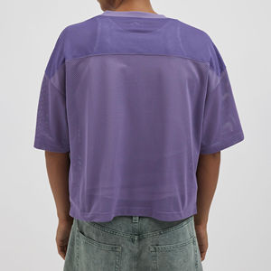 2025 hommes mode respirant maille rayé numéro imprimer à manches courtes décontracté Football maillot Style T-shirt pour hommes printemps été - Product Image 2