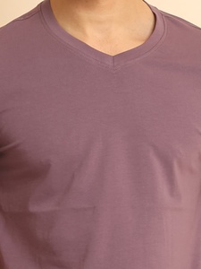 Camiseta Básica Elástica de Manga Corta con Cuello en V para Hombre, 95% Algodón, Ecológica, de Secado Rápido, Cómoda, Versátil, para Uso Diario Informal - Product Image 3