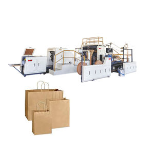 Machine de fabrication de sacs en papier entièrement automatique de nouvelle collection avec poignée en corde torsadée à bas prix - Product Image 1