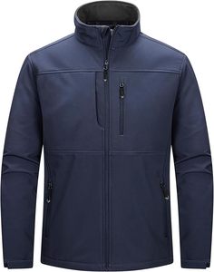 Chaqueta cortavientos Softshell impermeable ligera para hombre, chaqueta con forro polar cálido para viajes, Golf, carreras de motos, ropa de carreras de automóviles - Product Image 1