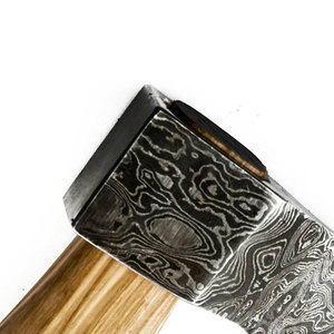 Wholesale Customized High Quality OEM ODM Service Damascus Steel Axe with Wooden <b>Handle</b> and Leather Sheath for Survival Camping - Product Image 5