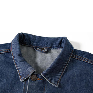 Chaqueta Vaquera Azul Informal de Moda para Hombre, Chaqueta Vaquera Duradera, Cómoda y de Alto Rendimiento, Chaqueta Lisa Teñida para Hombre - Product Image 4